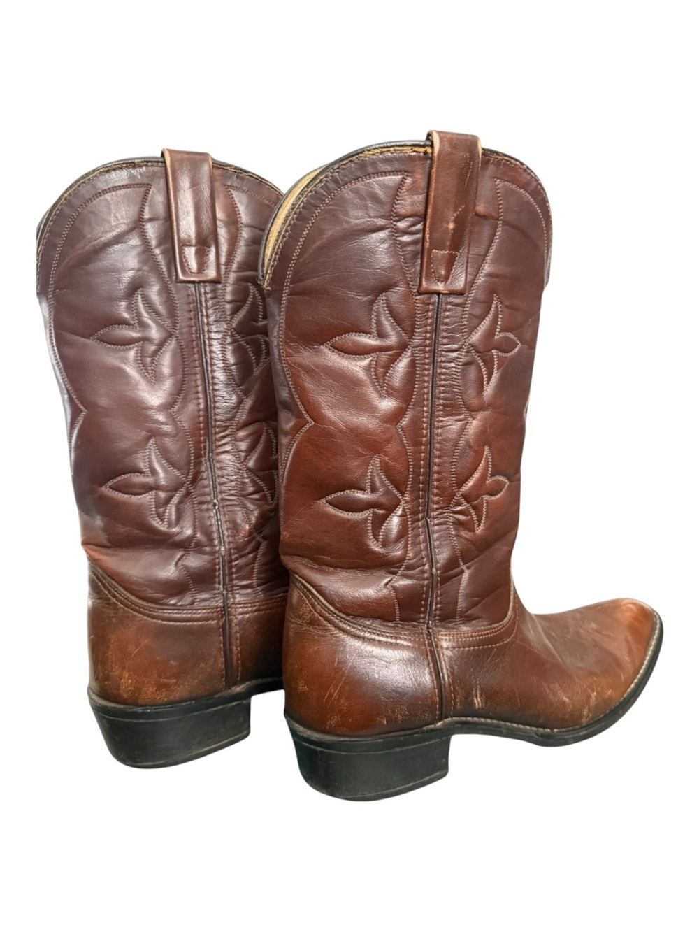 VTG Durango 38016 Brown Leather Western Cowboy Boots Men 9.5D Pointed Vibram USA